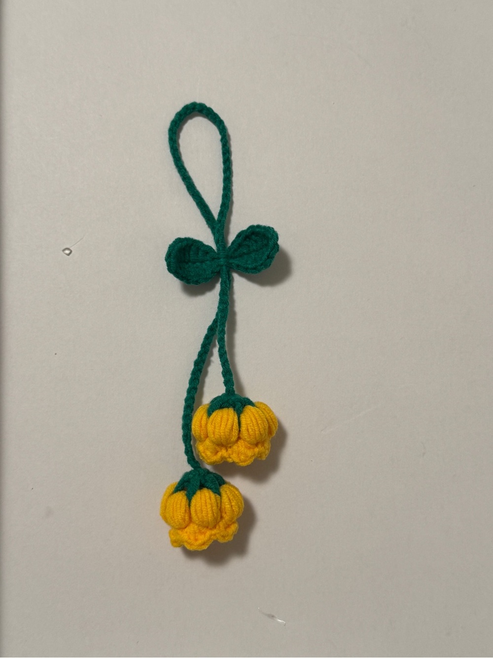 Handmade Green & Yellow Crochet Flower Charm